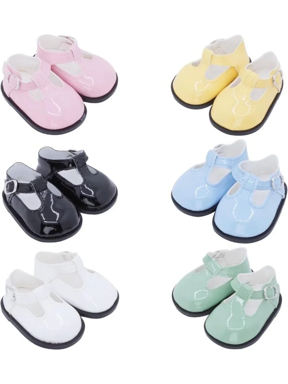6 Pairs Mary Jane Doll Shoes for 18